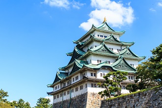 View of Nagoya Castle on a sunny day in the Chubu region