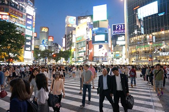 Photo of the famous Shibuya crossing in Tokyo