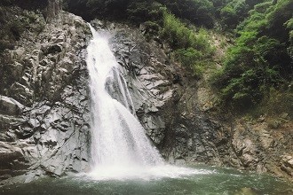 Senri Chuo's Beautiful Waterfall into a River