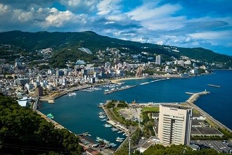 Aerial picture of Shizuoka city